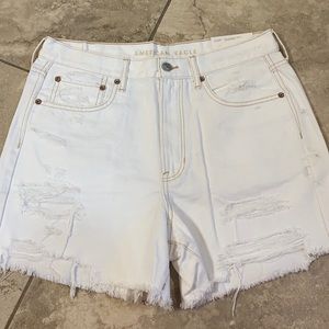 Never Worn American Eagle White Cream Denim Cutoff Shorts Sz 12